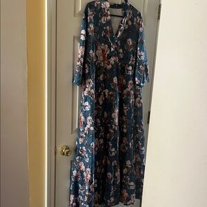 Floral Blue Maxi Dress